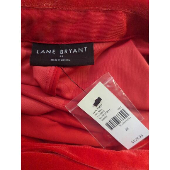 Lane Bryant Jacket Blazer Women's 22 Red Luxe Velvet NEW‎ Holiday Career - Picture 9 of 13